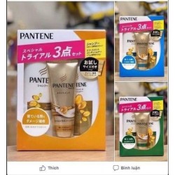 Bộ dầu gội Pantene Pro V màu xanh set 3 của Nhật