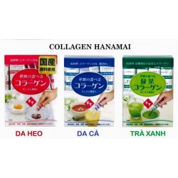 Bột Collagen hanamai chiết xuất trà xanh, da cá, da heo