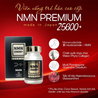 NMN Premium 25600+ - Viên Uống Hỗ Trợ Chống Lão Hóa Da | Hộp 1 lọ x 80 viên