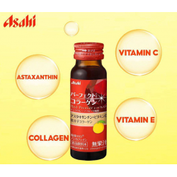 Nước uống collagen Asahi Perfect Asta màu đỏ, hộp 10 chai x 50ml