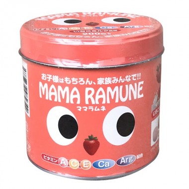 Kẹo vitamin tổng hợp  Mama Ramune dành cho trẻ biếng ăn vị dâu